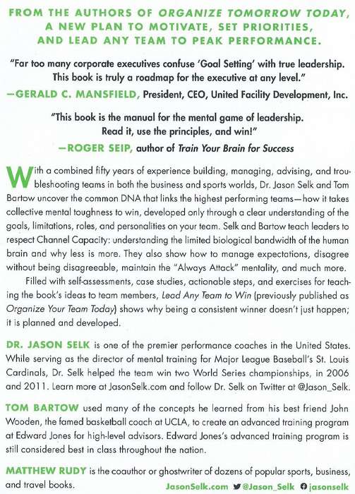 Lead Any Team to Win | Dr. Jason Selk & Tom Bartow