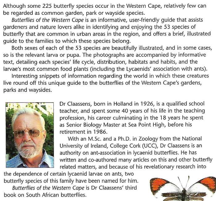 Butterflies of the Western Cape: A Guide to Common Garden, Park and Waysaide Butterflies | A. J. ...