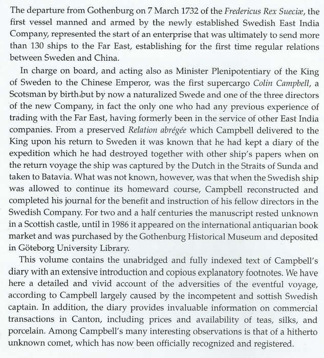A Passage to China: Colin Campbell's Diary of the First Swedish East India Company Expedition to ...
