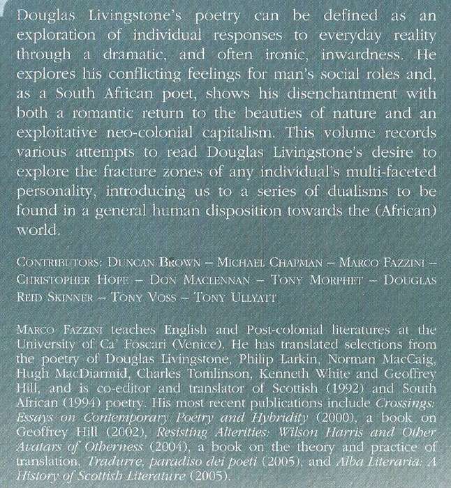 Son to the Ocean: New Essays on Douglas Livingstone's Poetry | Marco Fazzini (Ed.)