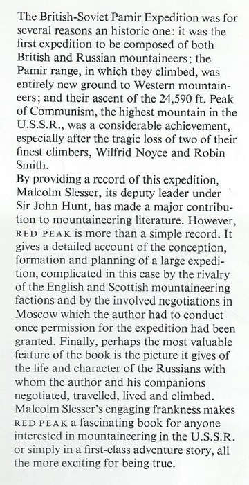 Red Peak: A Personal Account of the British Soviet Expedition of 1962 | Malcolm Slesser