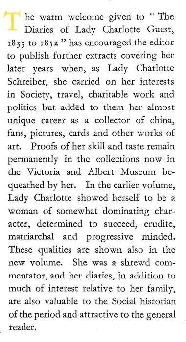Lady Charlotte Schreiber: Extracts from her Journal (1853-1891) | Lady Charlotte Schreiber