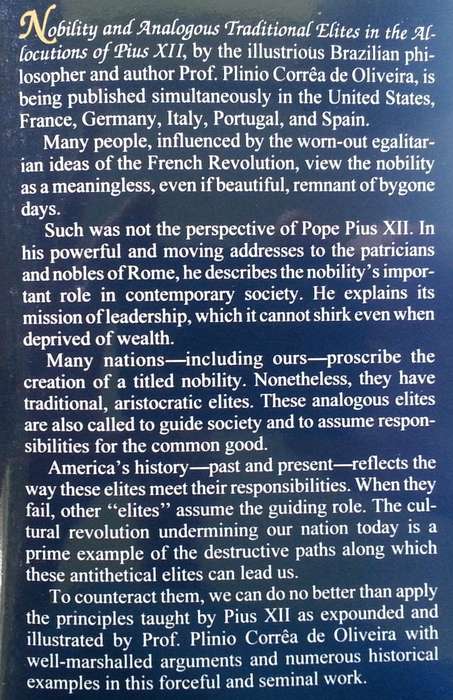Nobility and Analogous Traditional Elites in the Allocutions of Pius XII | Plinio Correa de Oliveira