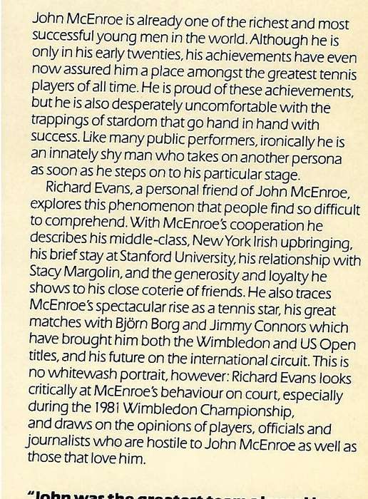 McEnroe : a Rage for Perfection | Richard Evans