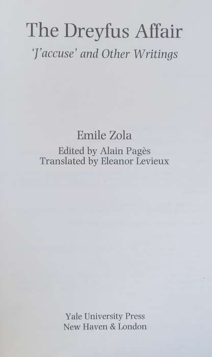 The Dreyfus Affair: Jacusse and Other Writings | Emile Zola