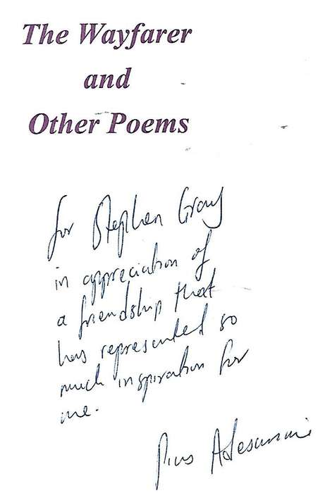 The Wayfarer & Other Poems (Inscribed by Author) | Pius Adesanmi