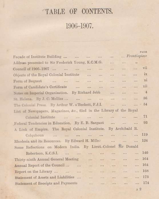 Proceedings of the Royal Colonial Institute (Vol. XXXVIII, 1906-1907)