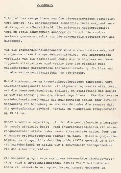 Die Asimptotiese Verdeling van Serie-Rangnommer-Statistieke onder Vaste Alternatiewe (Inscribed b...