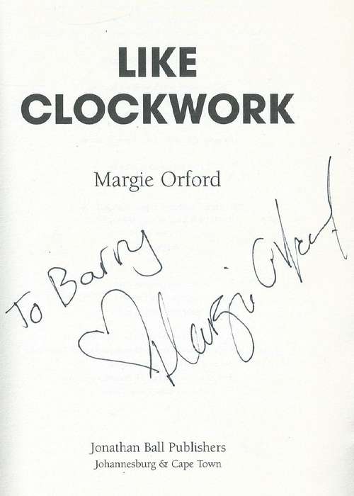 Like Clockwork (Inscribed by Author) | Margie Orford
