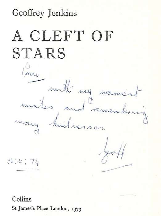 A Cleft of Stars (Inscribed by the Author) | Geoffrey Jenkins