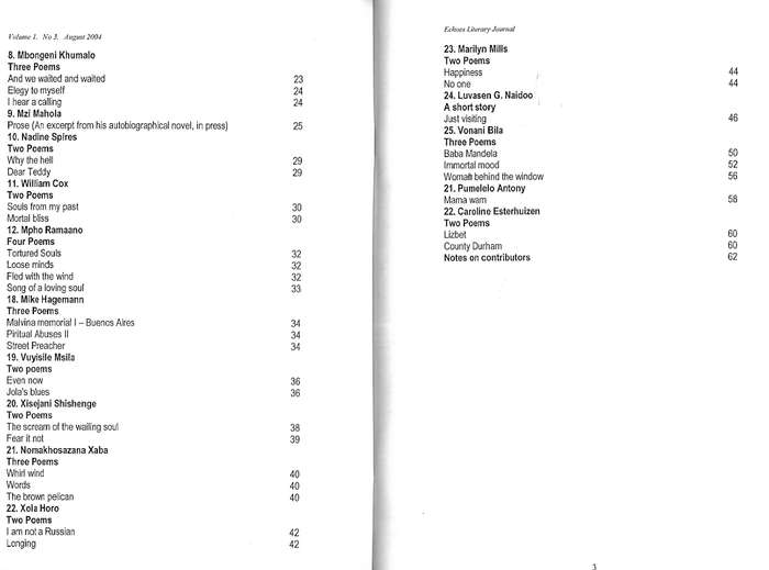 Echoes Literary Journal (Vol. 1, No. 3, August 2004)