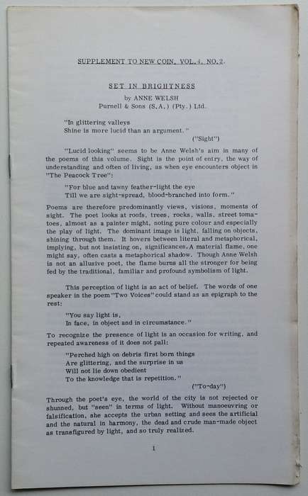 New Coin Poetry (Vol. 4, No. 2, June 1968, with Supplement)