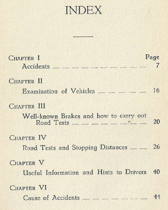 Motor Accidents and Driving Controls (Published c. 1938) | Major H. Meintjies