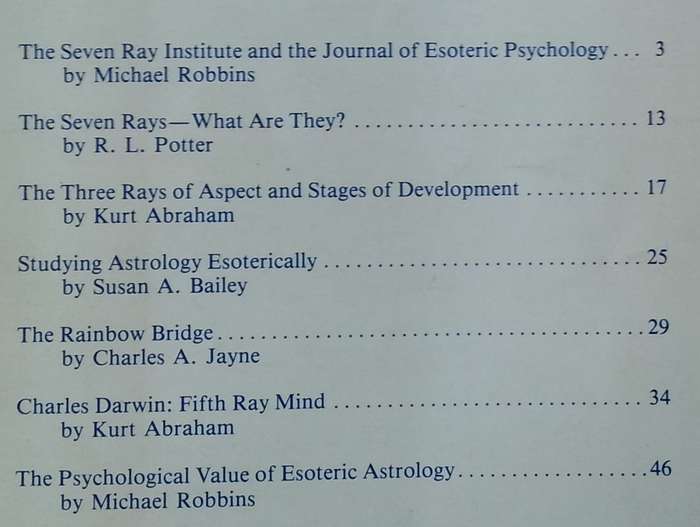 The Journal of Esoteric Psychology (Vol. 1, No. 1, 1985)