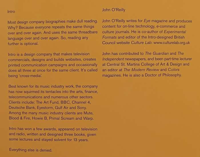 Display Copy Only: A Book of Intro Work | John OReilly