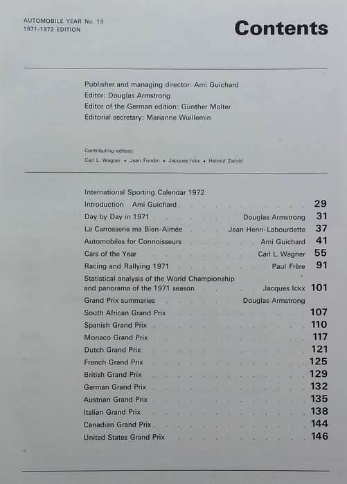 Automobile Year (Vol. 19, 1971-1972)