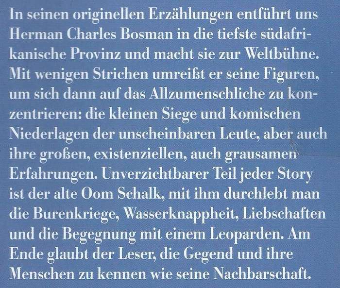Mafeking Road (German Translation) | Herman Charles Bosman