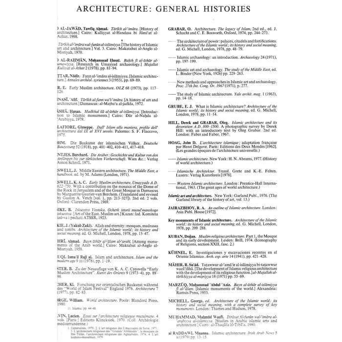 A Bibliography of the Architecture, Arts and Crafts of Islam (Supplement II) | Sir K. A. C. Creswell