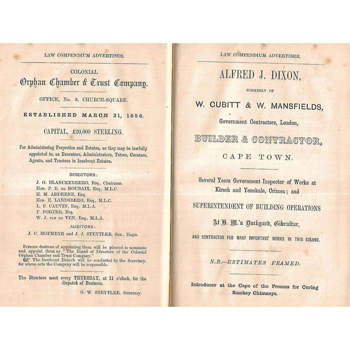 A Compendium of the Law of the Cape of Good Hope | Cecil H. Buckland and Alexander Wilmot