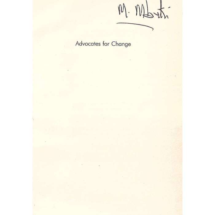 Advocates for Change: How to Overcome Africa's Challenges (Signed by Author) | Moeletsi Mbeki