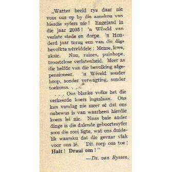 Die Selfmoord Van 'n Nasie (Afrikaans) | J.W. Jansen van Ryssen, D.H. Kruger en B.J. De Klerk