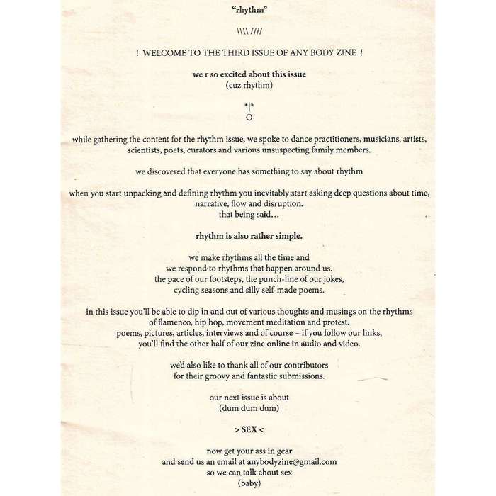 Any Body Zine (Issue No. 3, April 2016)