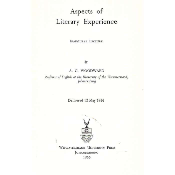 Aspects of Literary Experience | A. G. Woodward
