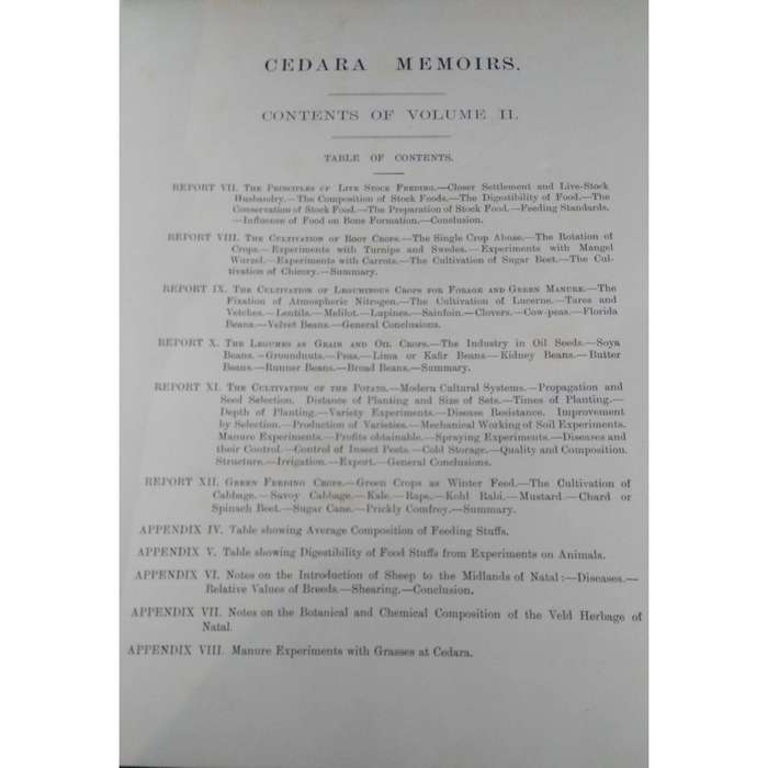 Cedara Memoirs: Cereals in South Africa  (R1'200.00 for 3 Volumes, Published in 1909 - 1912) |  E...
