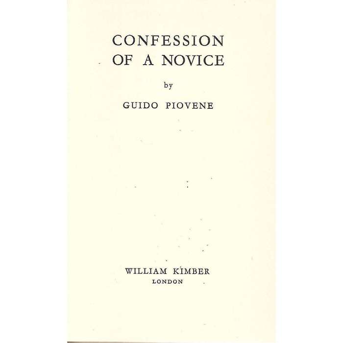 Confessions of a Novice (Copy of Ina Oppenheimer) | Guido Piovene