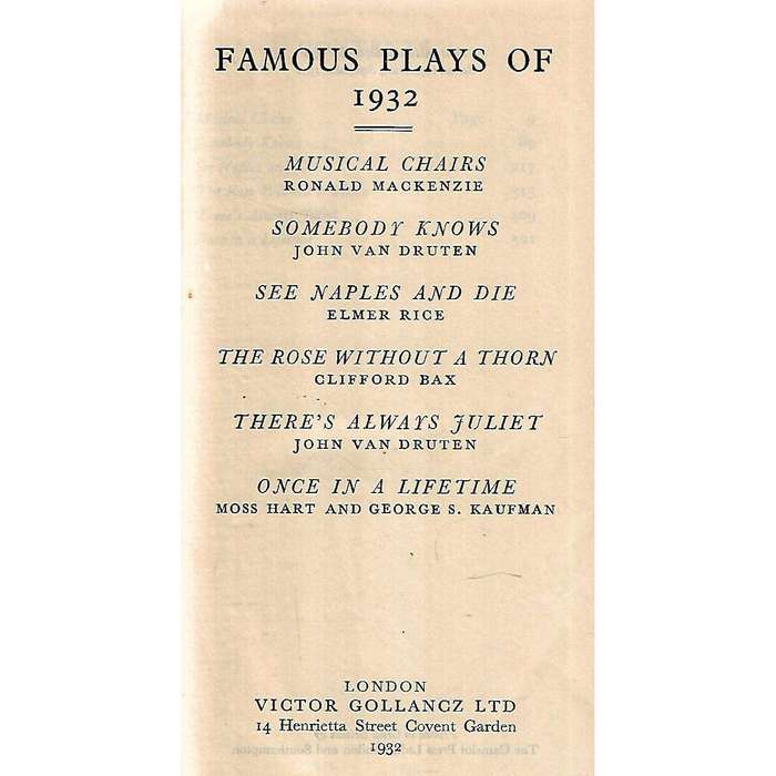 Famous Plays of 1932