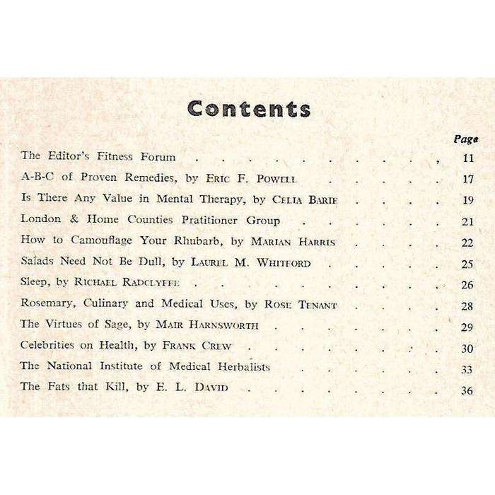 Fitness and Health from Herbs (July, 1960)