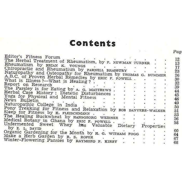 Fitness and Health from Herbs (October, 1963)