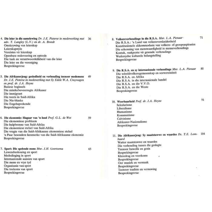 Fokus 2: Onderwerpe met Riglyne vir Bespreking by Jeugleierskursusse en -Konferensies (Afrikaans)