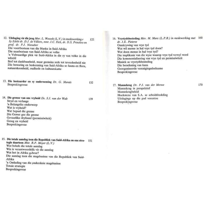 Fokus 2: Onderwerpe met Riglyne vir Bespreking by Jeugleierskursusse en -Konferensies (Afrikaans)