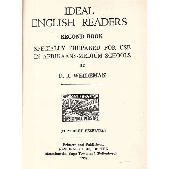 Ideal English Readers Second Book (Specially Prepared for Use in Afrikaans Medium Schools) | F. J...