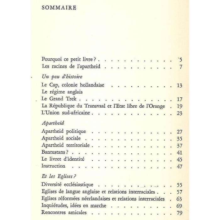 La Segregation Raciale en Afrique du Sud (French) | Jean Badertscher