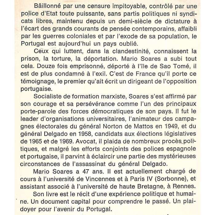 Le Portugal Baillonne: Un Temoignage (French) | Mario Soares