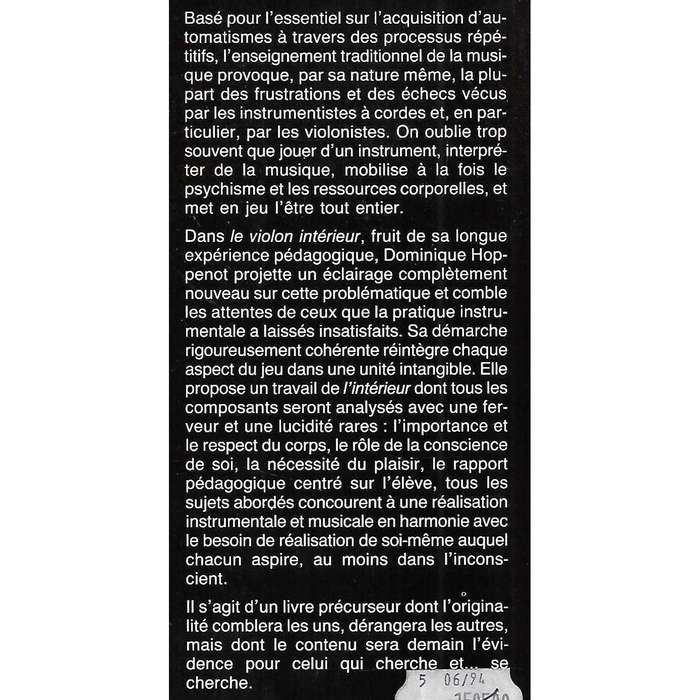 Le Violin Interieur (French) | Dominique Hoppenot