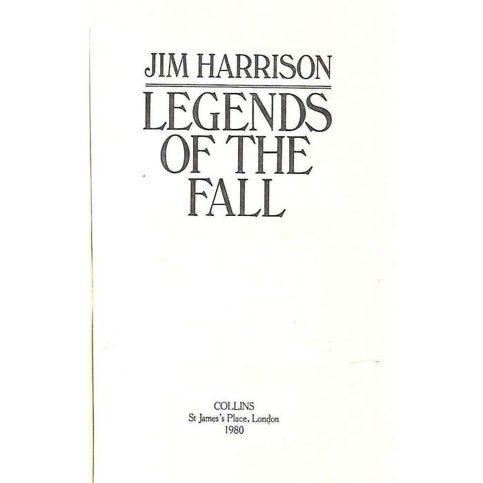 Legends of the Fall (First Edition, 1980) | Jim Harrison