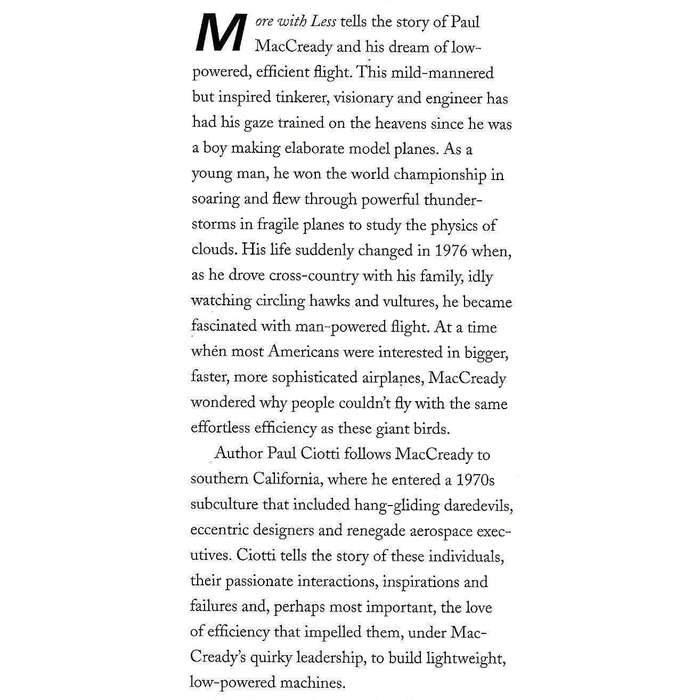 More With Less: Paul MacCready and the Dream of Efficient Flight | Paul Ciotto