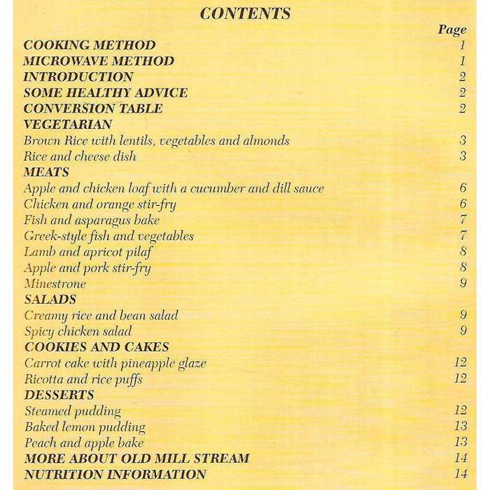 Old Mill Stream: Real Recipes from the Real Rice
