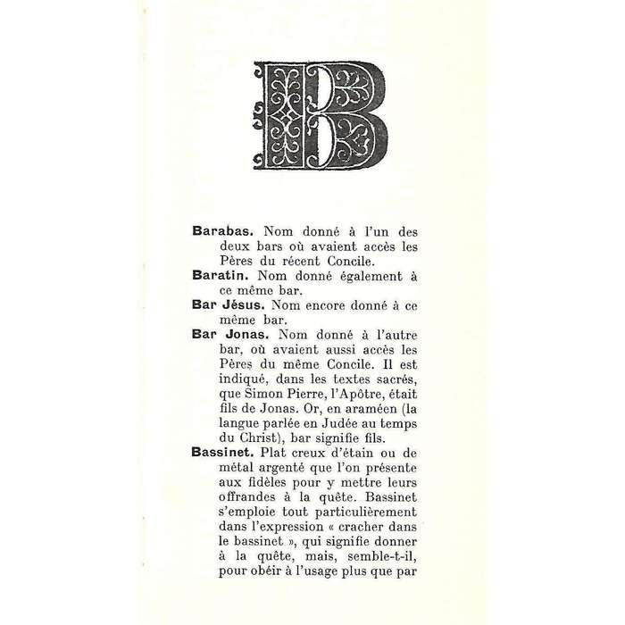 Petit Glossaire de L'argot Ecclesiastique (French) | Jean Follain
