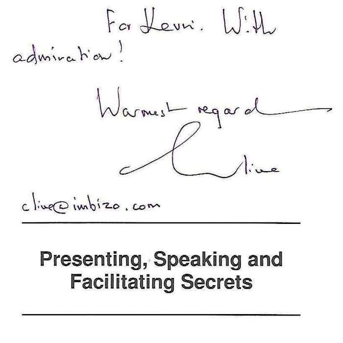 Presenting, Speaking and Facilitating Secrets (Inscribed by Author) | Clive Simpkins