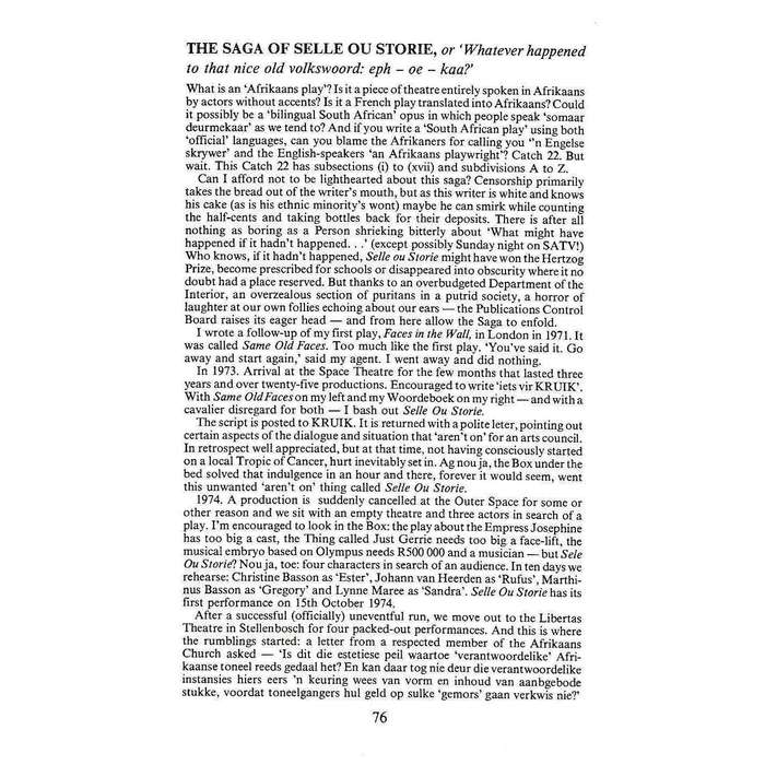Selle Ou Storie (Signed by Author) | Pieter-Dirk Uys
