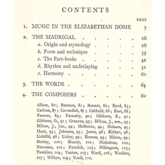 The English Madrigal | E. H. Fellowes