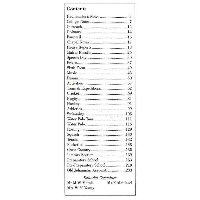The Johannian: The Magazine of St. John's College, Johannesburg (Vol. XV, No. 5, 2002)