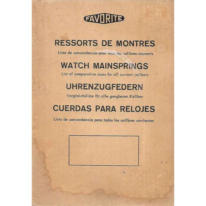 Watch Mainsprings: List of Comparative Sizes for All Current Calibers