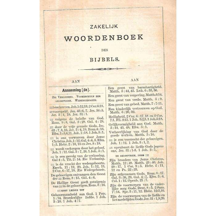 Zakelijk Woordenboek des Bijbels