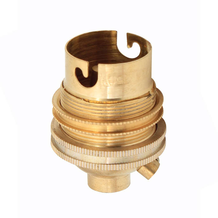 10mm Lampholder Brass B22 with Earth screw