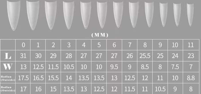 Stiletto - Long Half Cover Nail Tips - (A2) - 240pcs - Box - Clear